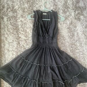 Max Studio Black and White Striped Sleeveless Dress